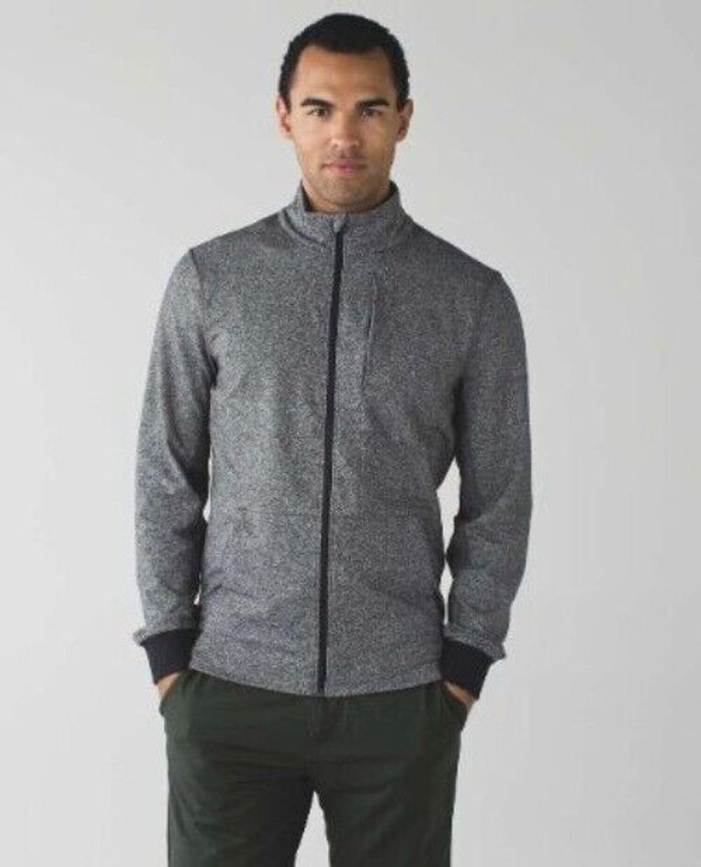 Lululemon Small Men's Prepost Jacket Heathered Black Gray Athletic